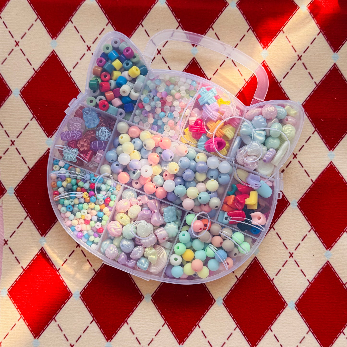 귀여운 화이트 고양이 케이스 미니 비즈 10 종 선택 가능（약 15486원）