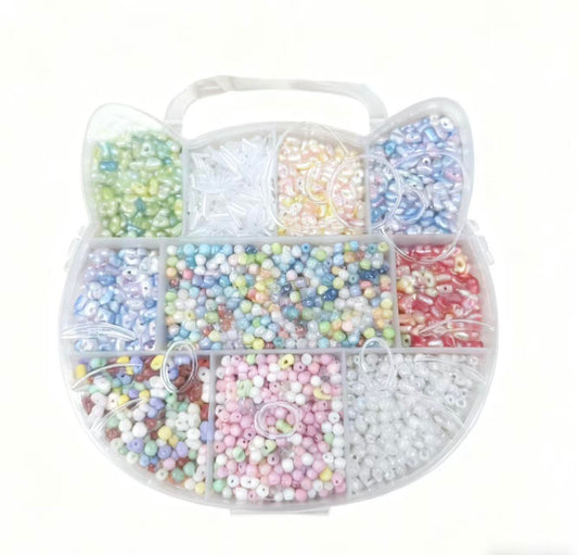 귀여운 화이트 고양이 케이스 미니 비즈 10 종 선택 가능（약 15486원）