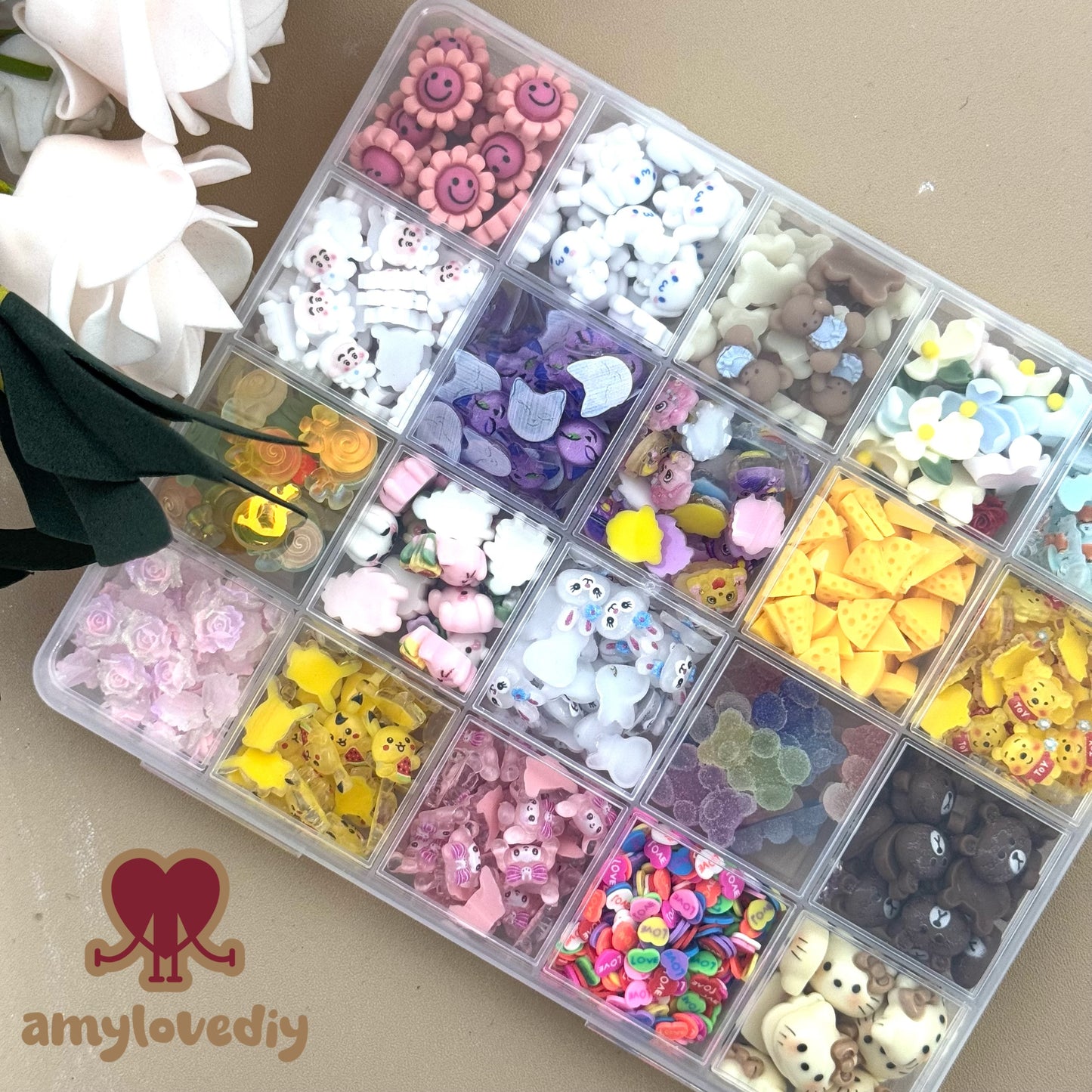 Resin material nail charm（Sold as a box）