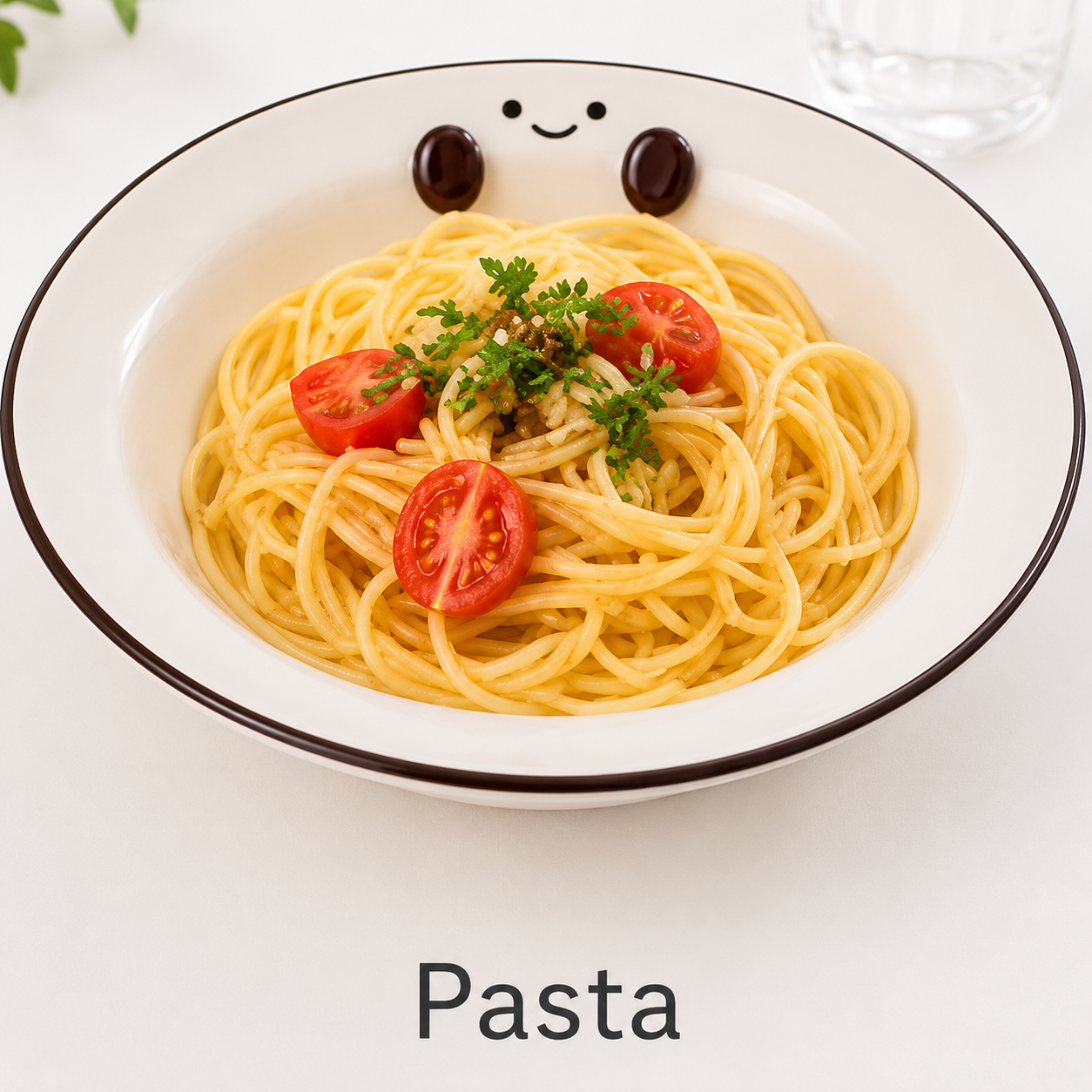 Cute Smiley Ceramic Handled Serving Bowl