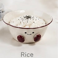 Cute Smiley Ceramic Bowl with Cherry Cheeks