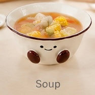 Cute Smiley Ceramic Bowl with Cherry Cheeks