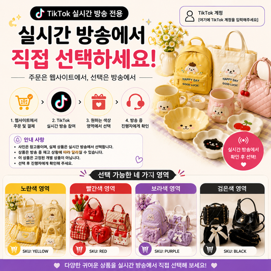 TikTok 실시간 방송 가방 선택 구매