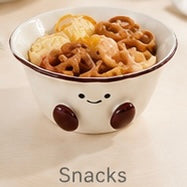 Cute Smiley Ceramic Bowl with Cherry Cheeks